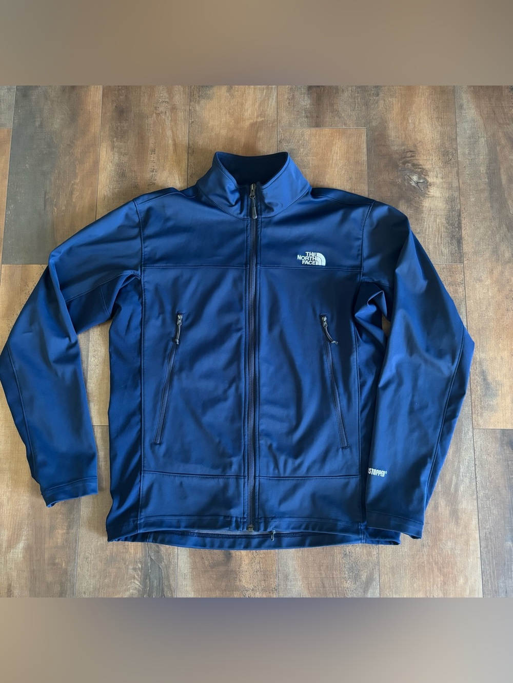 The North Face Softshell Windstopper Navy Blue Full Zip Jacket Men's Medium